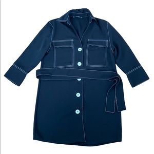 Zara Button Up Black Dress Medium